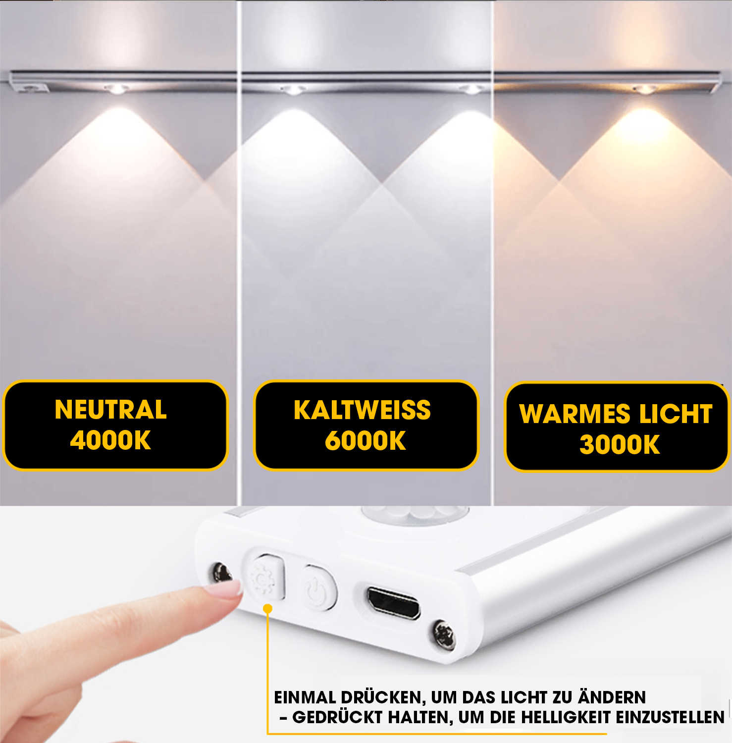 BrightLux™ – Kabellose LED-Lampe